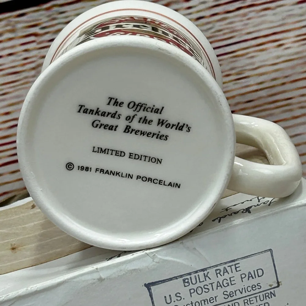 Vintage 1981 Franklin Porcelain Dreher‎ Birra Beer Mug Tankard Limited Edition
